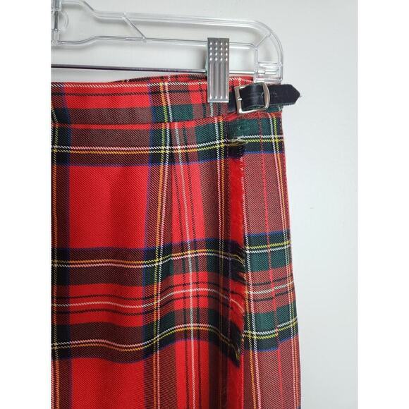VTG Blarney Woolen Mills Royal Stewart Red Tartan Plaid skirt US Size 12 holiday - Picture 3 of 11